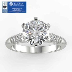 1 carat center certified natural diamond cluster engagement ring